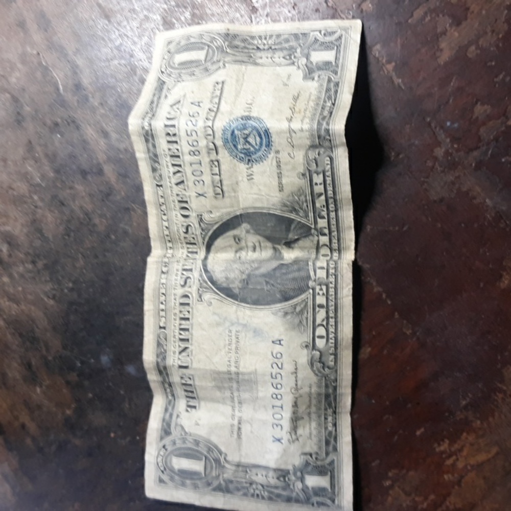 1957B 1 Dollar Silver Certificate (SKU safe)